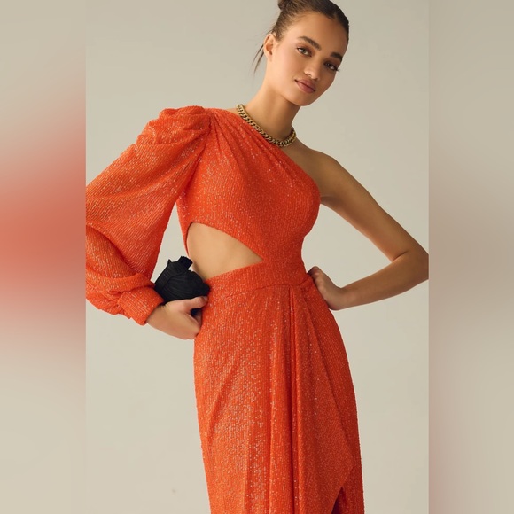 Anthropologie Ieena for Mac Duggal Sequin One-Shoulder Cutout Gown
Mac Duggal